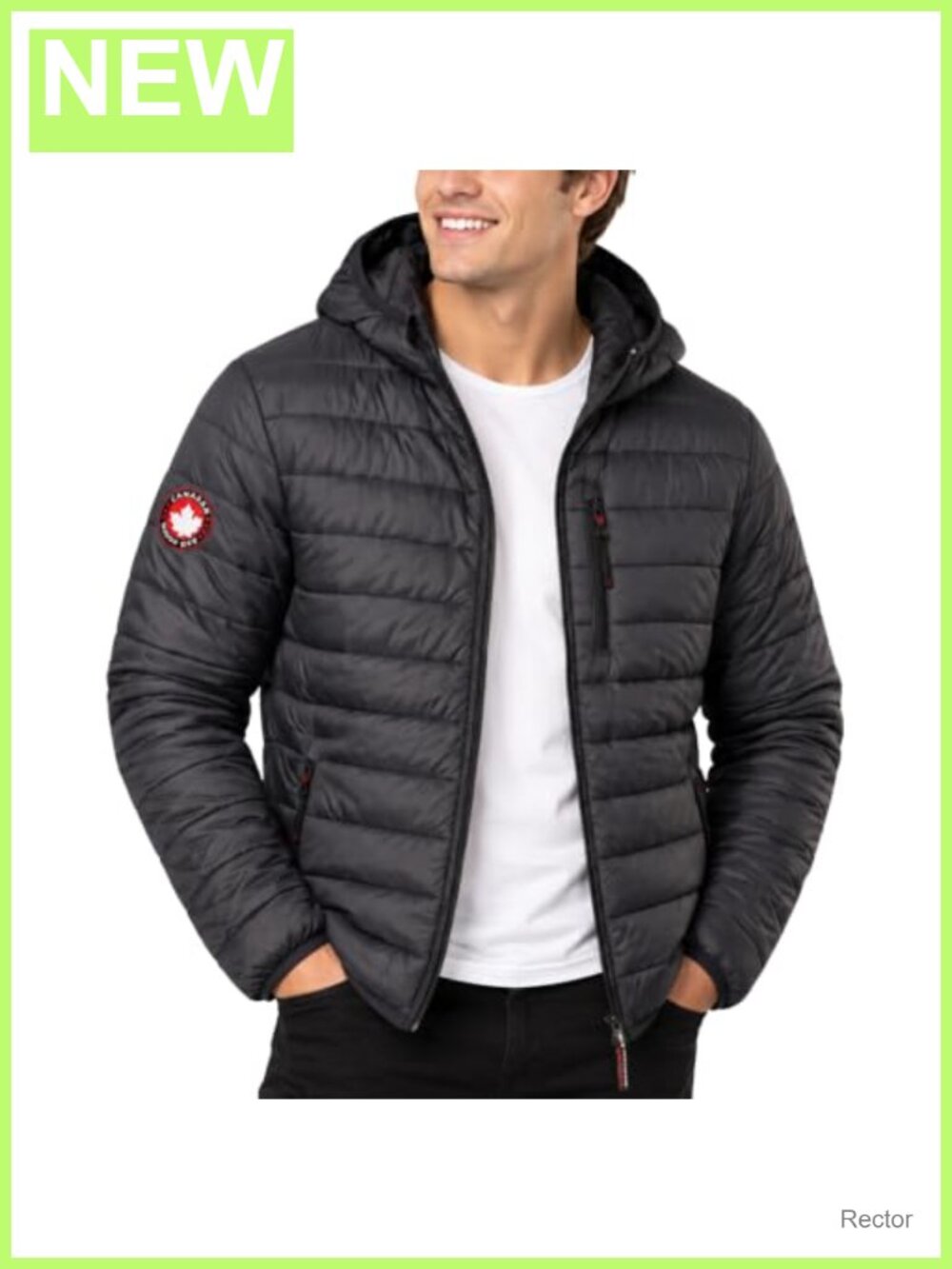 Mens Puffer Jacket Packable Lightweight Winter Coat Insulated Hood